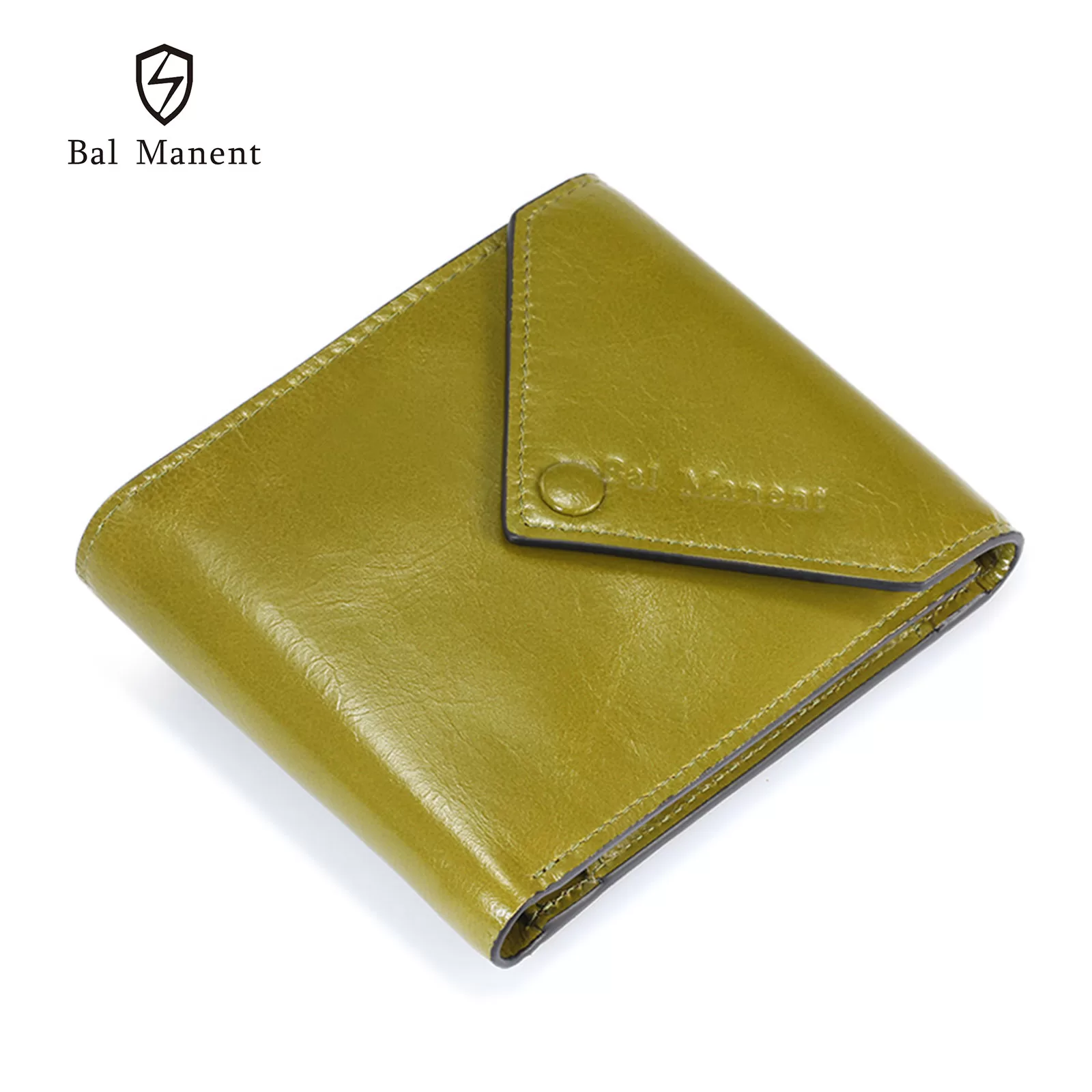 Bal Manent Men's Genuine Leather Short Wallet With Id Window Money